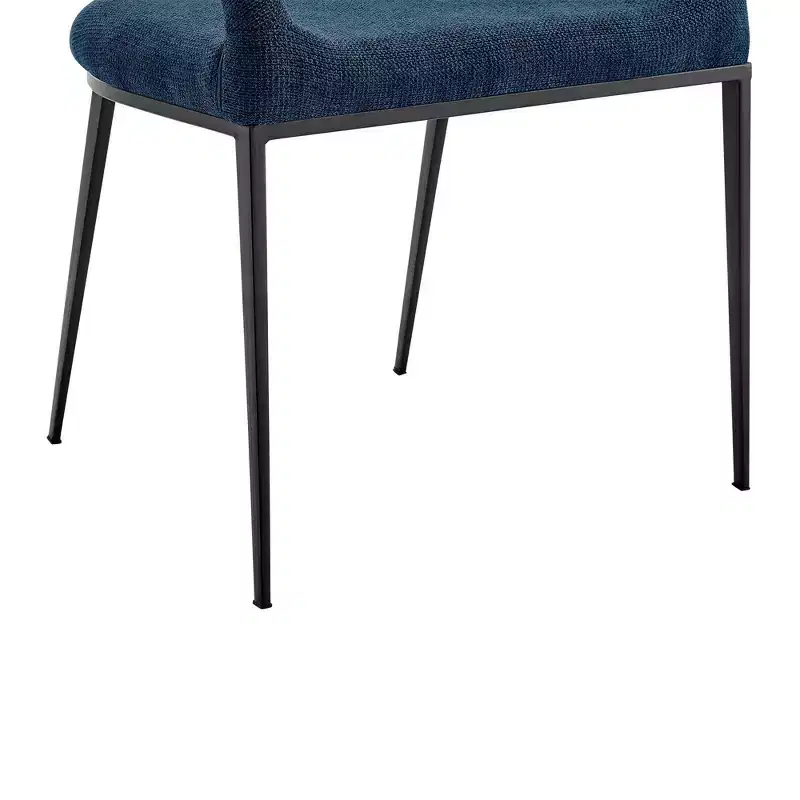 Set of 2 Upholstered Iron & Fabric Dining Chairs with Arms, 250LBS, Low Back