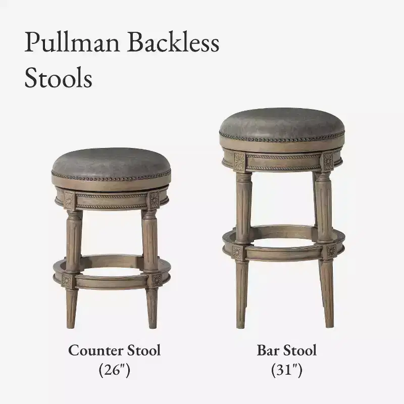 Maven Lane 31 Pullman Backless Swivel Bar Stools with Faux Leather