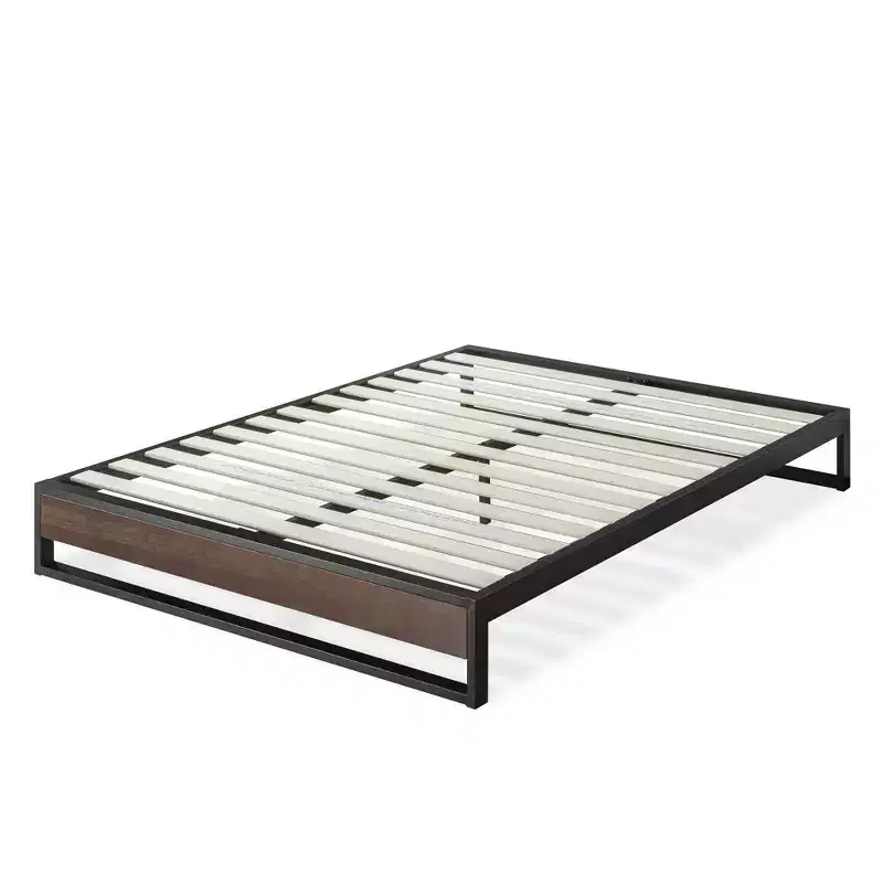 10 Suzanne Platform Bed Frame Gray Wash - Zinus