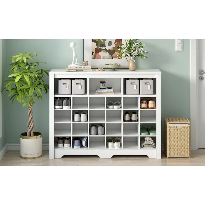 24-Cubby Shoe Storage Console