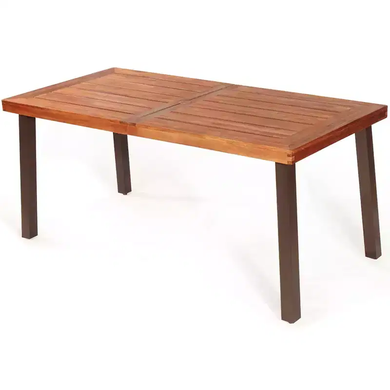 Rectangular Acacia Wood Dining Table Rustic Furniture Indoor & Outdoor