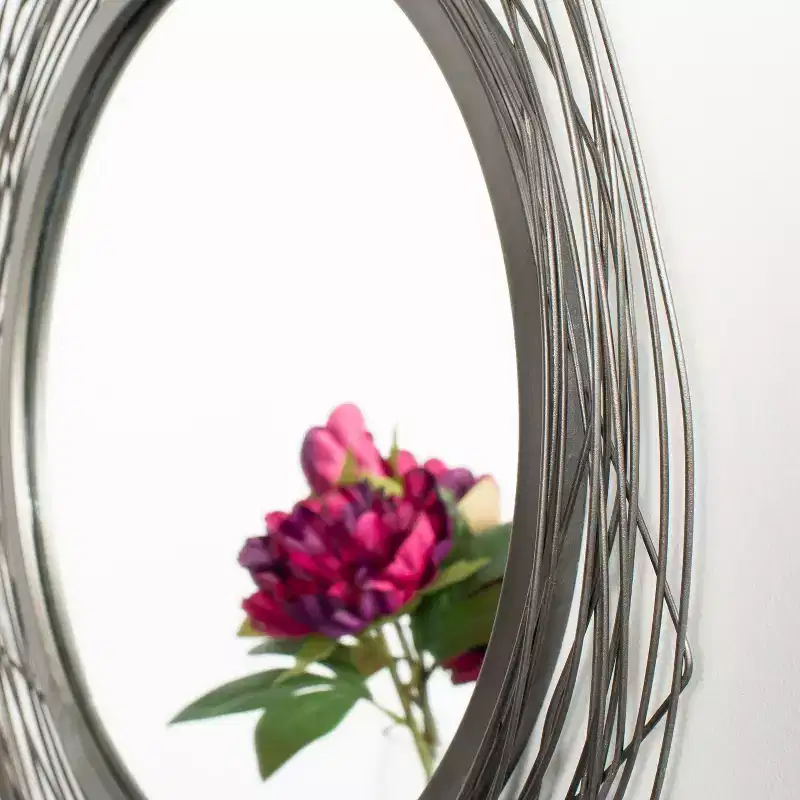 Round Black Wall Mirror 20.8 x 20.8