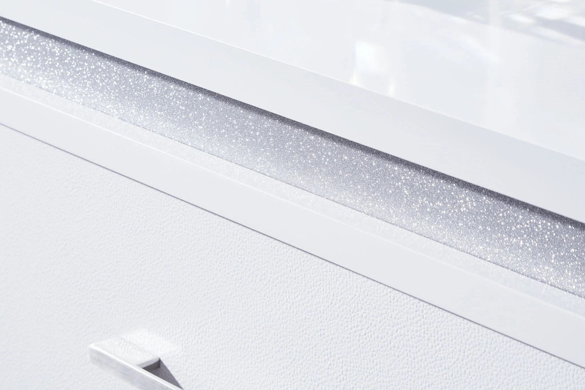 Two Nightstand S d White a sleek white finish and inset glitter accents create a sophisticated feel