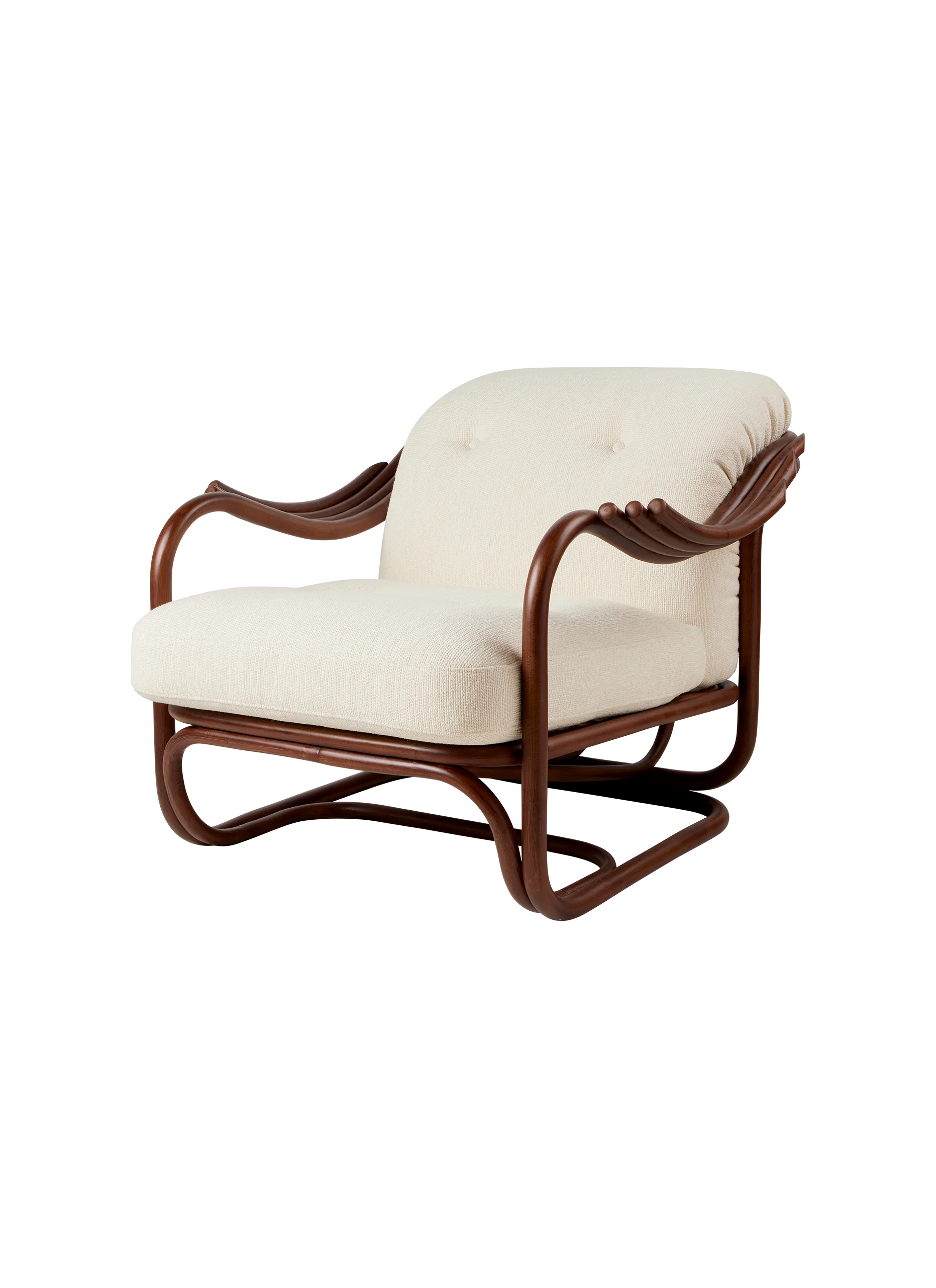 Sculptural Camel Wool Upholstered Lounge Chair with Metal Swivel Base for Living Room