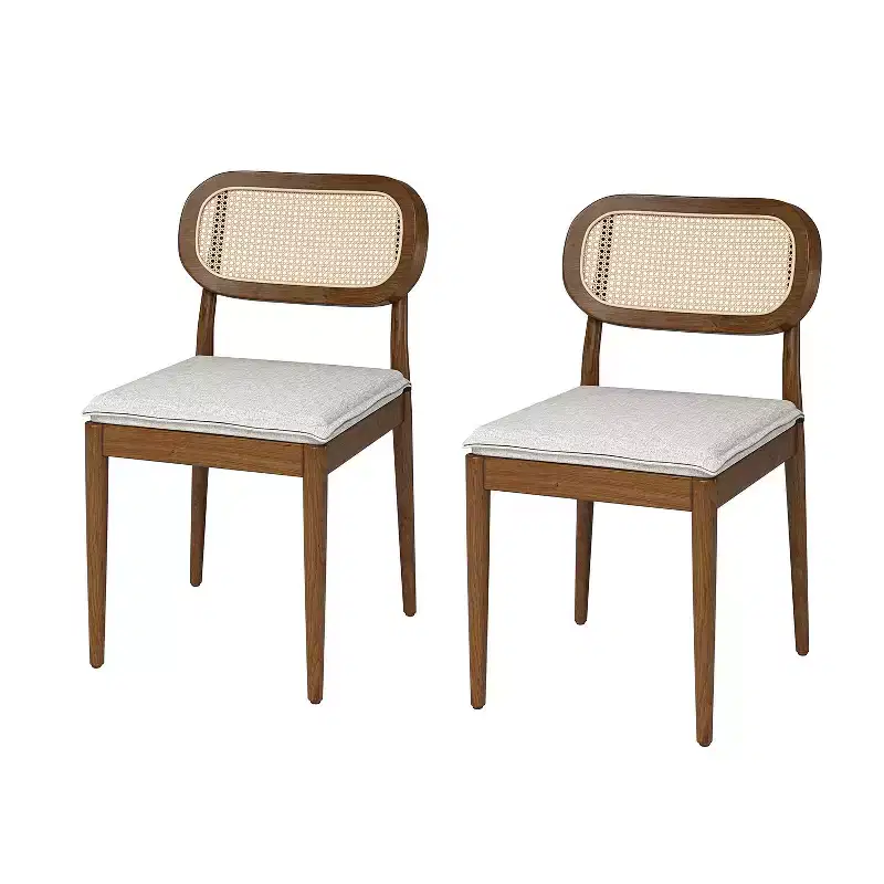 Hartmut Modern Ratten Dining Chair with Solid Wood Legs ART OF LIVING DESIGNS