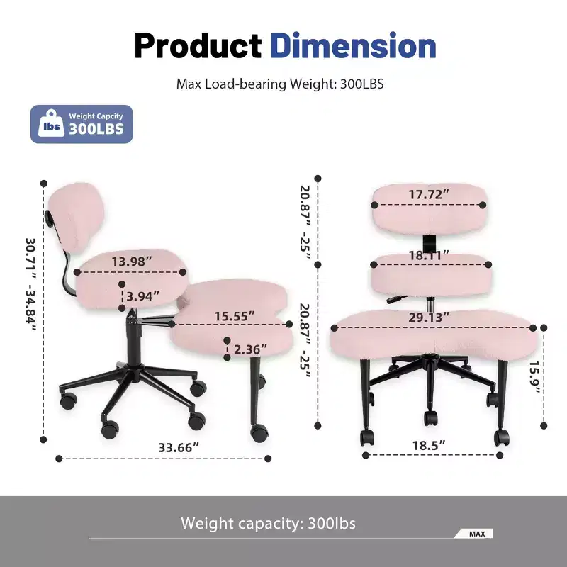 JIONJOY Ergonomic Cross-Legged Meditation & Office Chair - 360 Swivel, Adjustable Height, Multi-Position Seat
