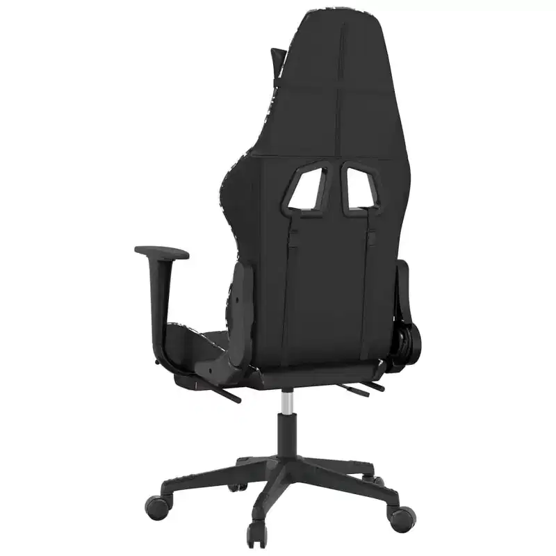 vidaXL Gaming Chair with Footrest, Black and Camouflage, Faux Leather