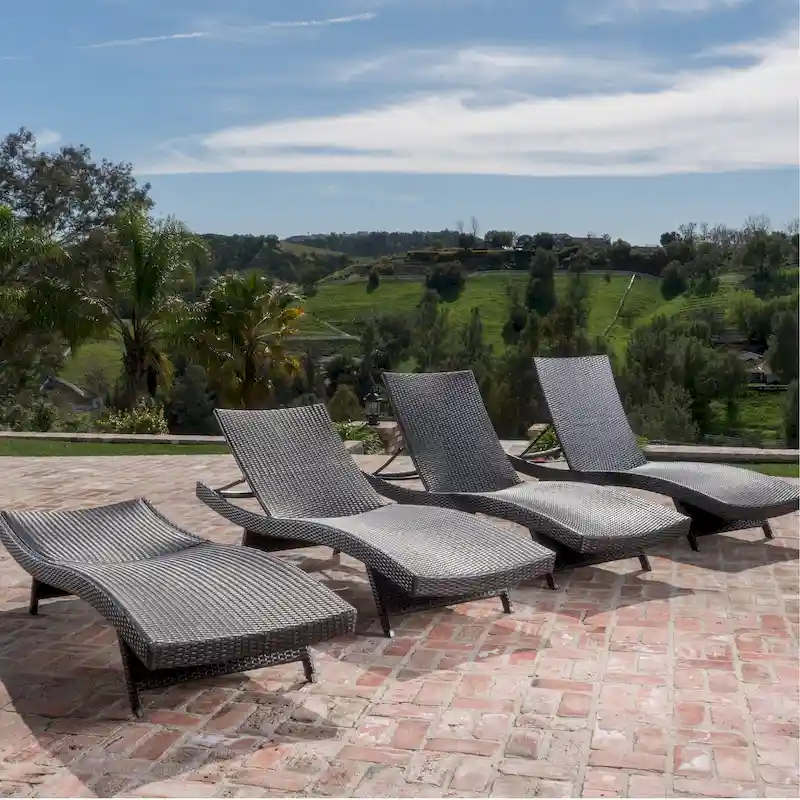 Outdoor Wicker Lounge Chairs (Set of 4) by Christopher Knight Home