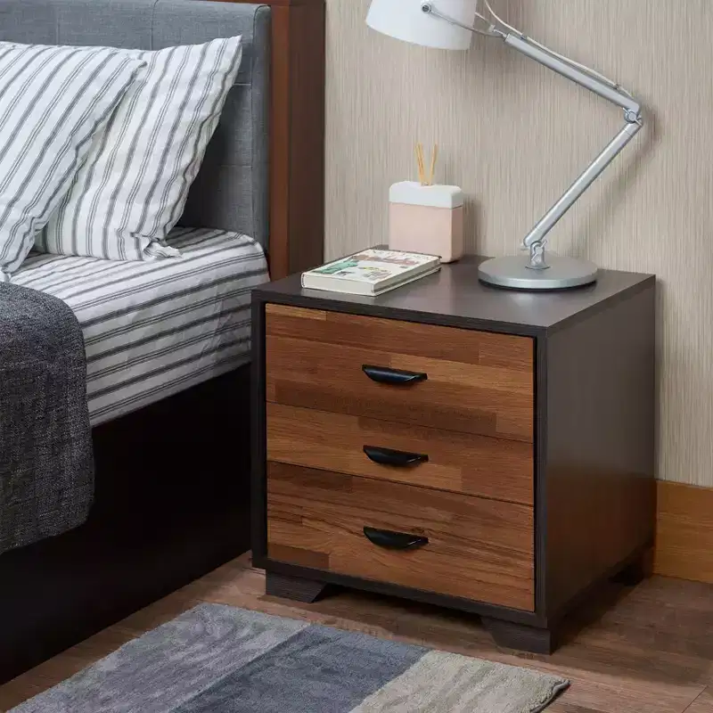 20" Accent Table Walnut/Espresso Finish: Rectangular MDF Top, Wood Legs, Drawer Storage