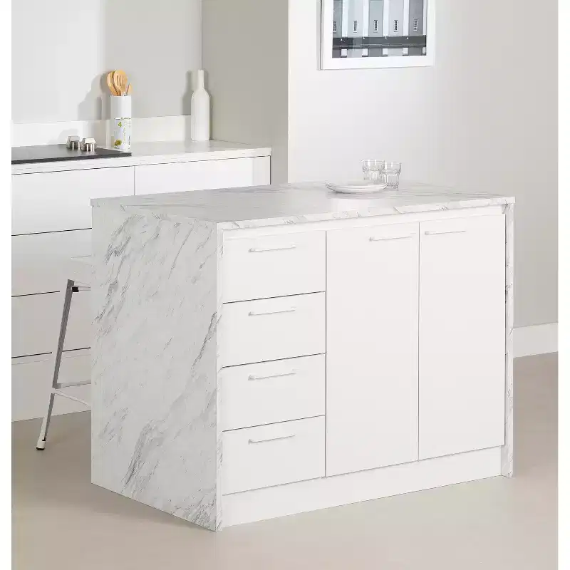 36.5 in.H Melamine Kitchen Islands with 2 Doors and 1 Shelf