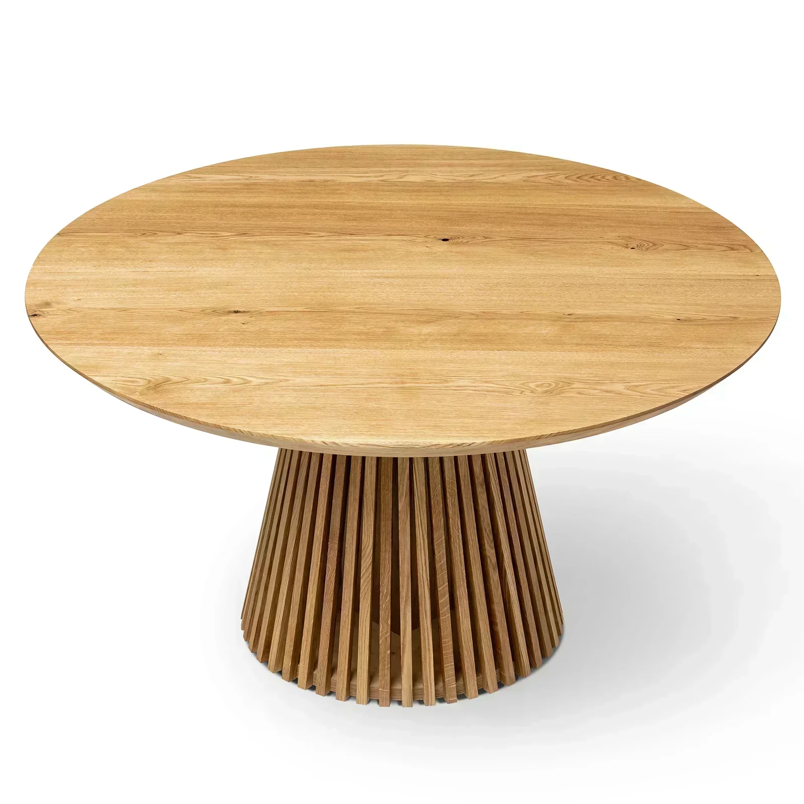Round Oak Dining Table - Introducing our handcrafted Round Oak Dining Table with pipe legs - a stunning addition to any home