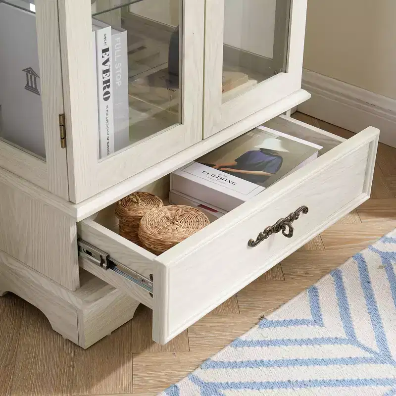 Wood & Glass Display Cabinet 47.44''H x 25.98''W x 11.81''D