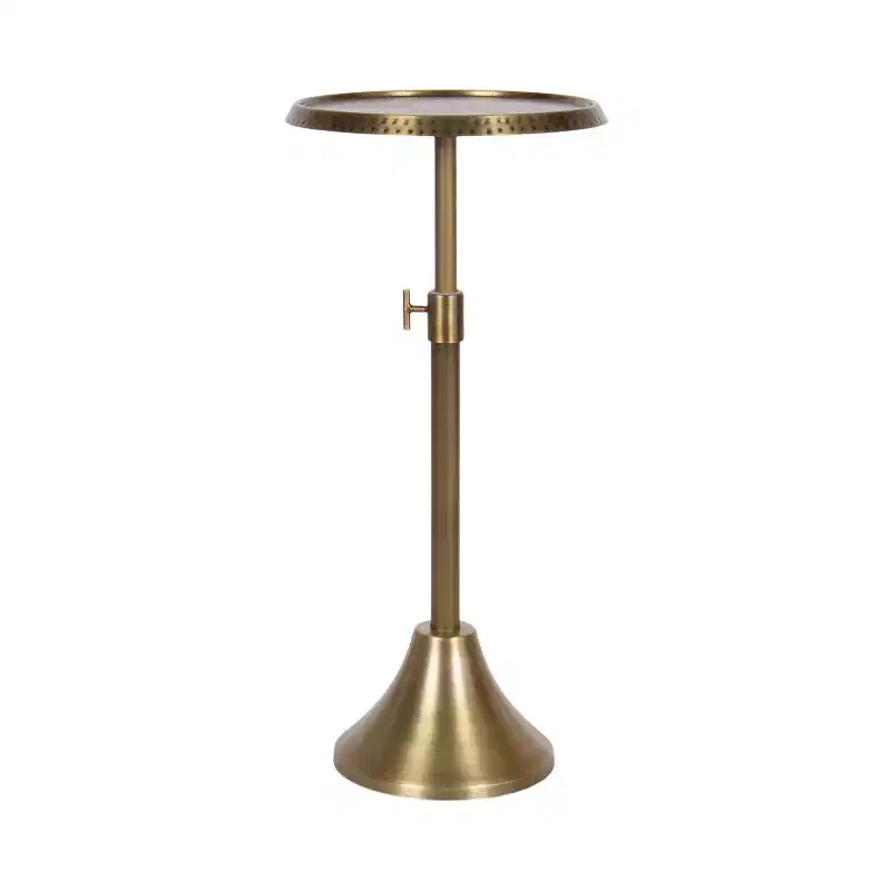 Kate and Laurel Sanzo Adjustable Metal Drink Table, 11x11x30, Gold