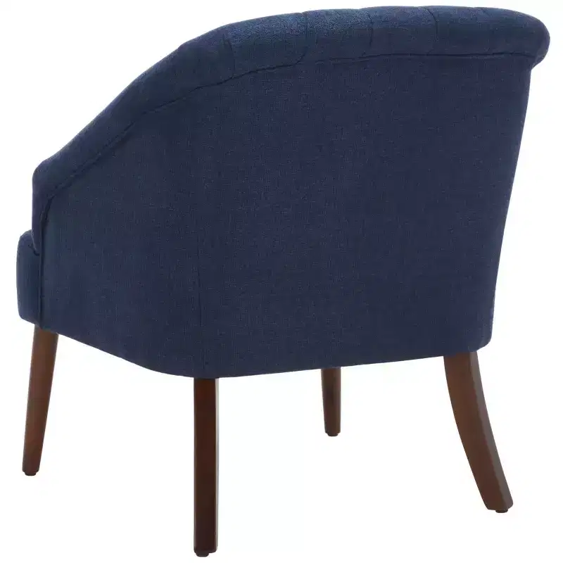 White Upholstered Accent Chair – Solid Wood Frame, 275 lbs Capacity