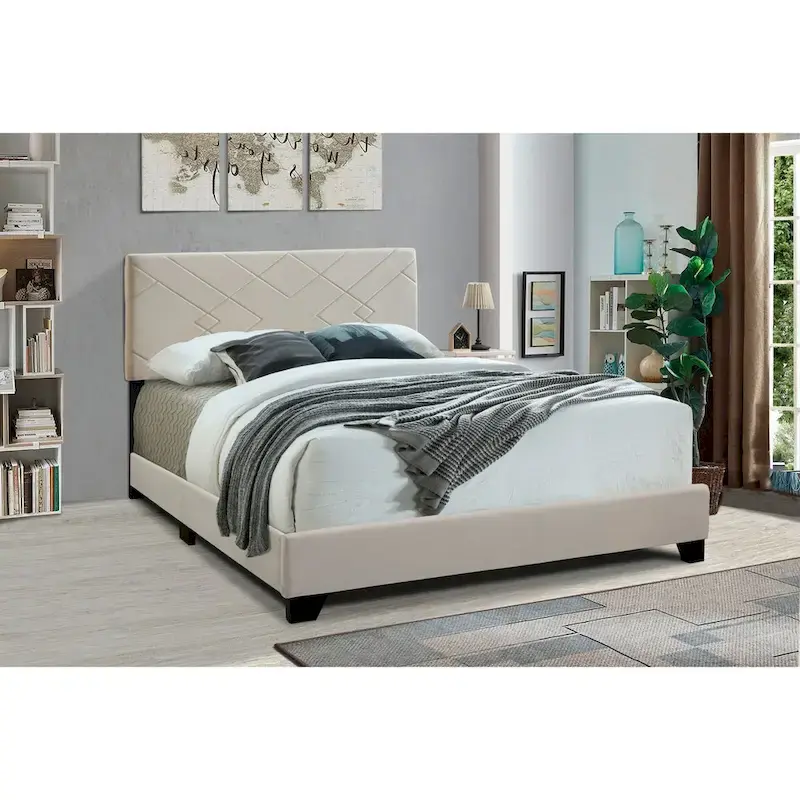 All-in-One Upholstered Champagne Bed