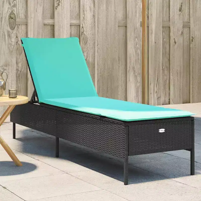 vidaXL Patio Sun Lounger PE rattan Standard Height-Adjustable
