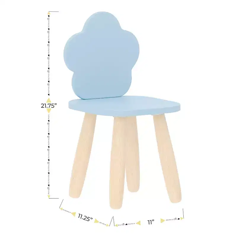Buzz & Bloom Kids 3-Piece Wood Cloud-Shaped Table and Chairs Set
