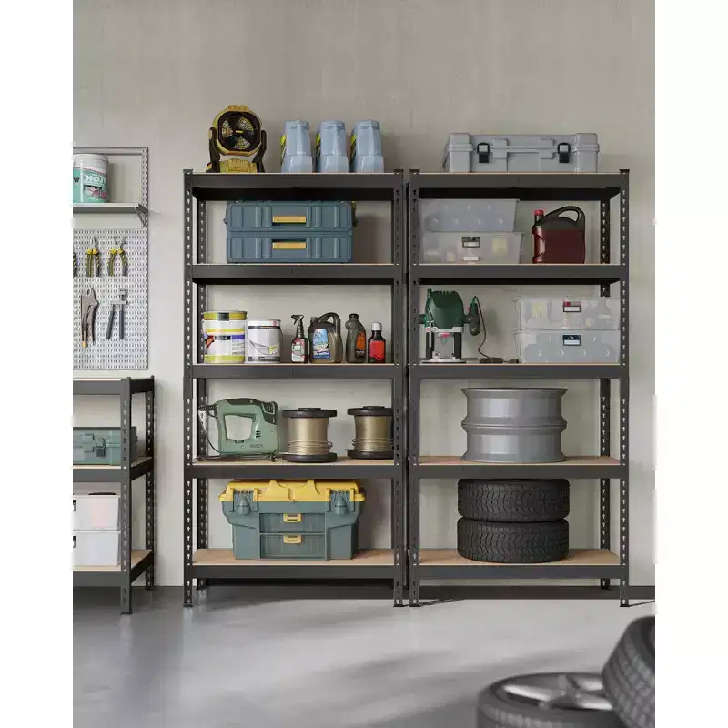 5-Tier Storage Shelves, Set of 2 Garage Storage, Adjustable Shelving Units, 17.7 x 35.4 x 70.9 Inches, Load 1929 lb Each, Shed Warehouse Basement