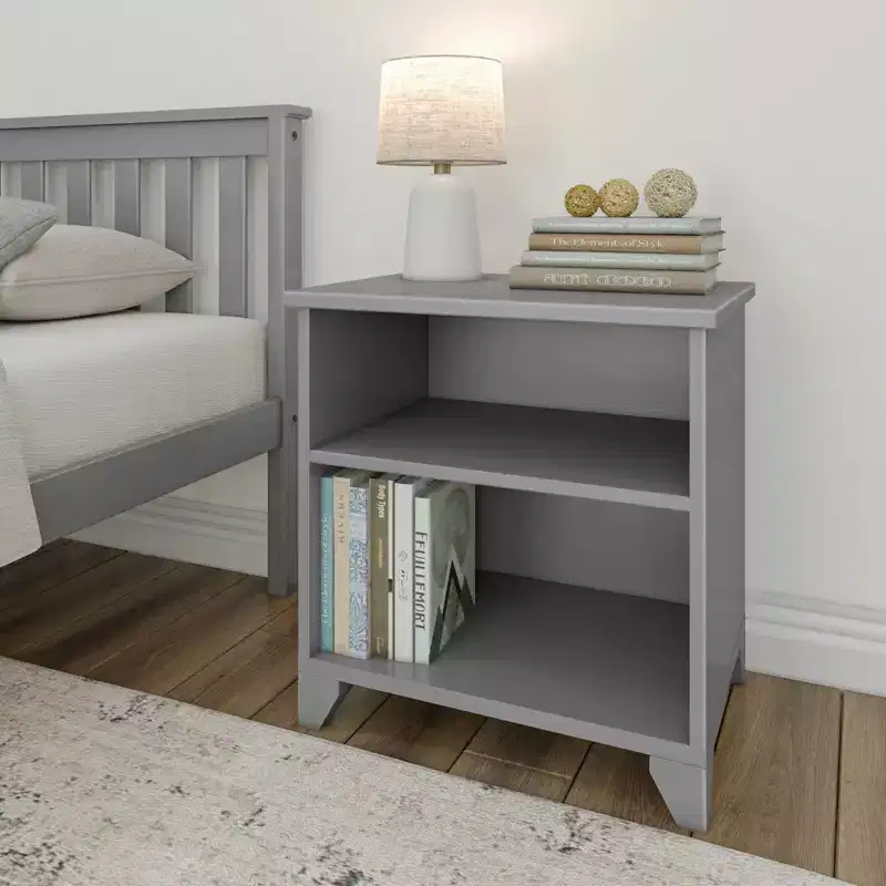 Plank+Beam Solid Wood Nightstand with Shelves