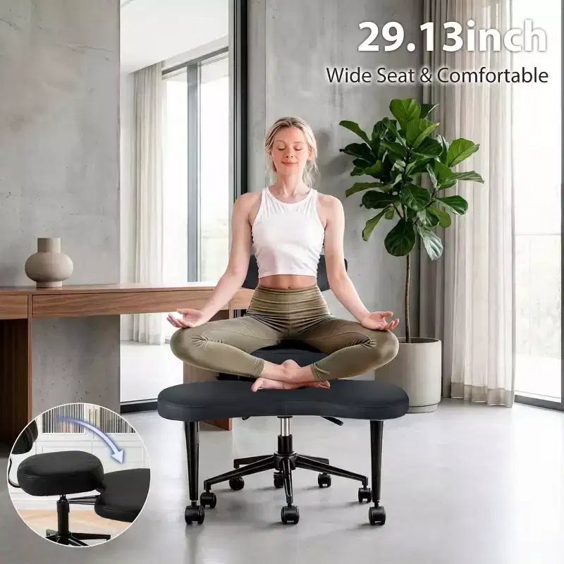 JIONJOY Ergonomic Cross-Legged Meditation & Office Chair - 360 Swivel, Adjustable Height, Multi-Position Seat
