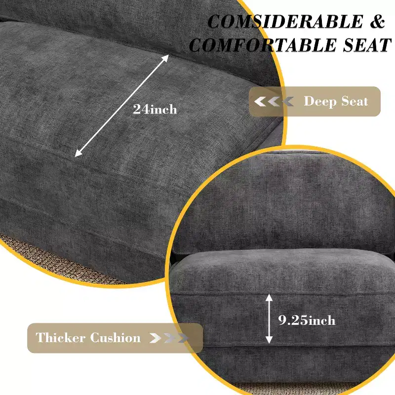 Dyonery 120 Modular Sectional Sofa, Cloud Sectional Couch with Deep Seat, Modern Modular L-Shape Sofa Couch with Chaise.