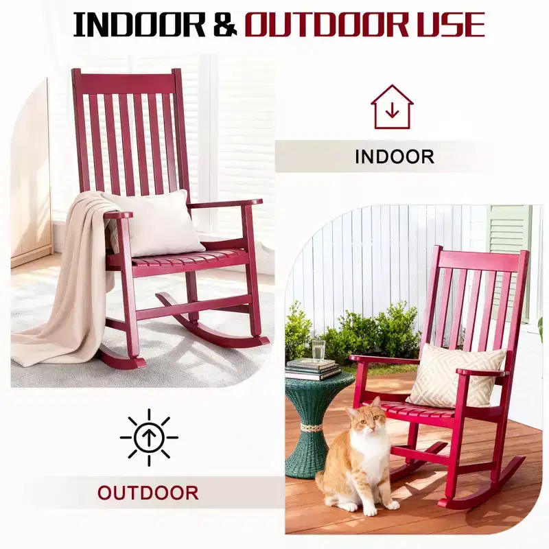 Karl Home | Solid Wood Patio Rocking Chairs (Set of 2)