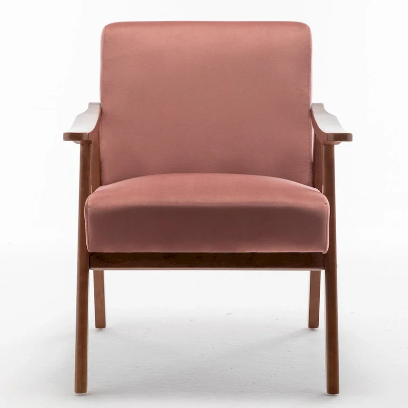 Extra-Thick Backrest Accent Chair with Solid Wood Frame