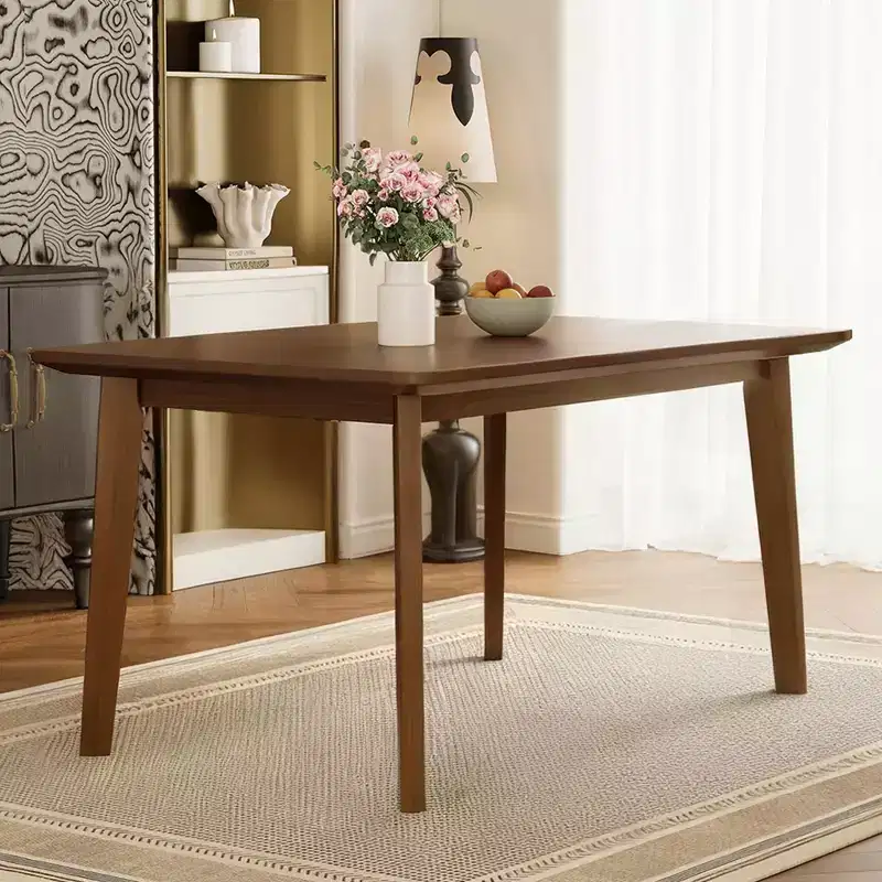 5-Piece Rustic Dining Set with Wood Table and 4 Upholstered Chairs in Espresso