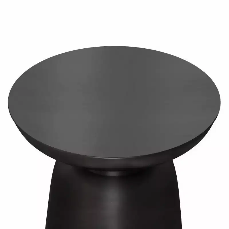 Round Metal Accent Side Table – Silver / Gold / Antique Copper / Gold-Black Ombré – 1 Piece