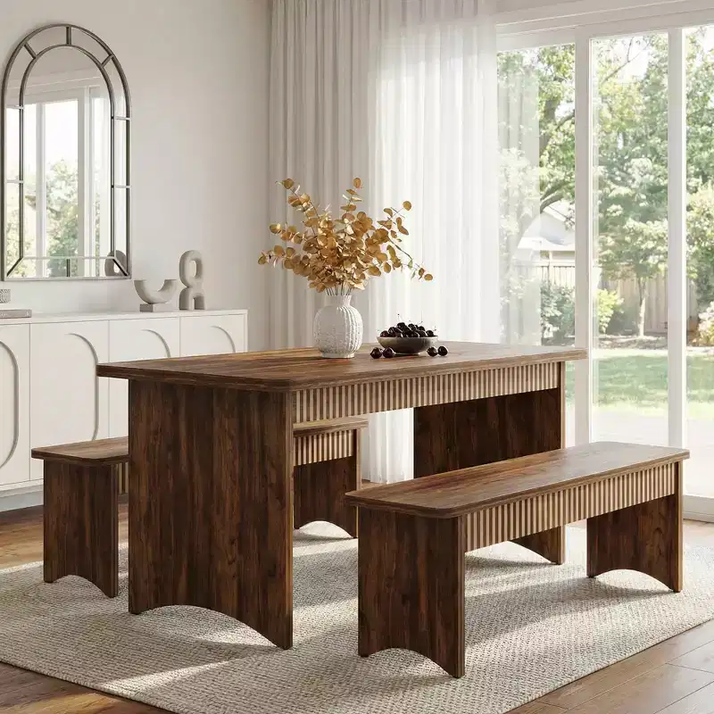 3-Piece Wooden Dining Set – Table and 2 Chairs