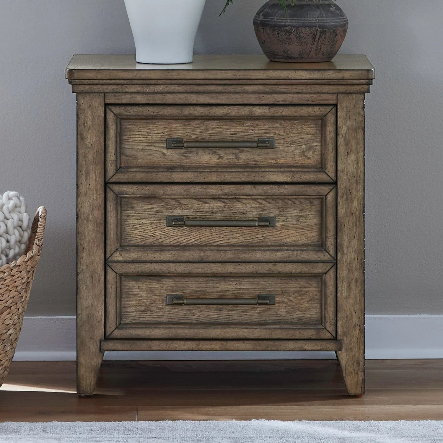 Nightstand With Charging Station - Amber Brown — which allows homeowners to feel comfortable and elegant at the same time