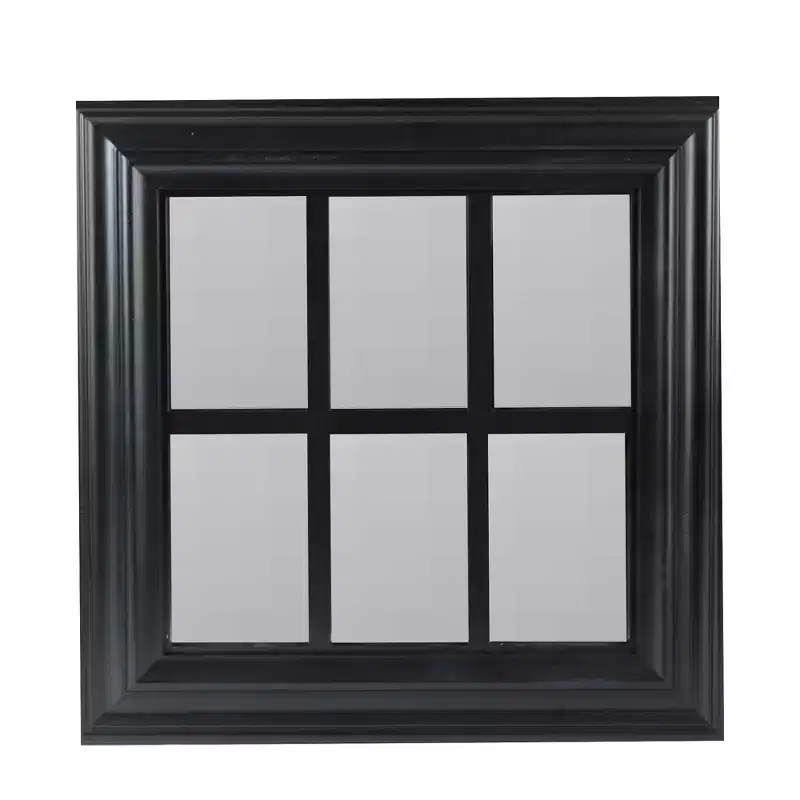 17 Black Contemporary Square Windowpane Wall Mirror