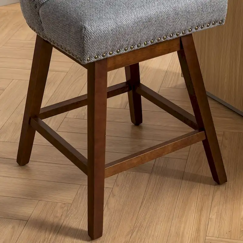Counter Height Swivel Bar Stools with Backs, Set of 2