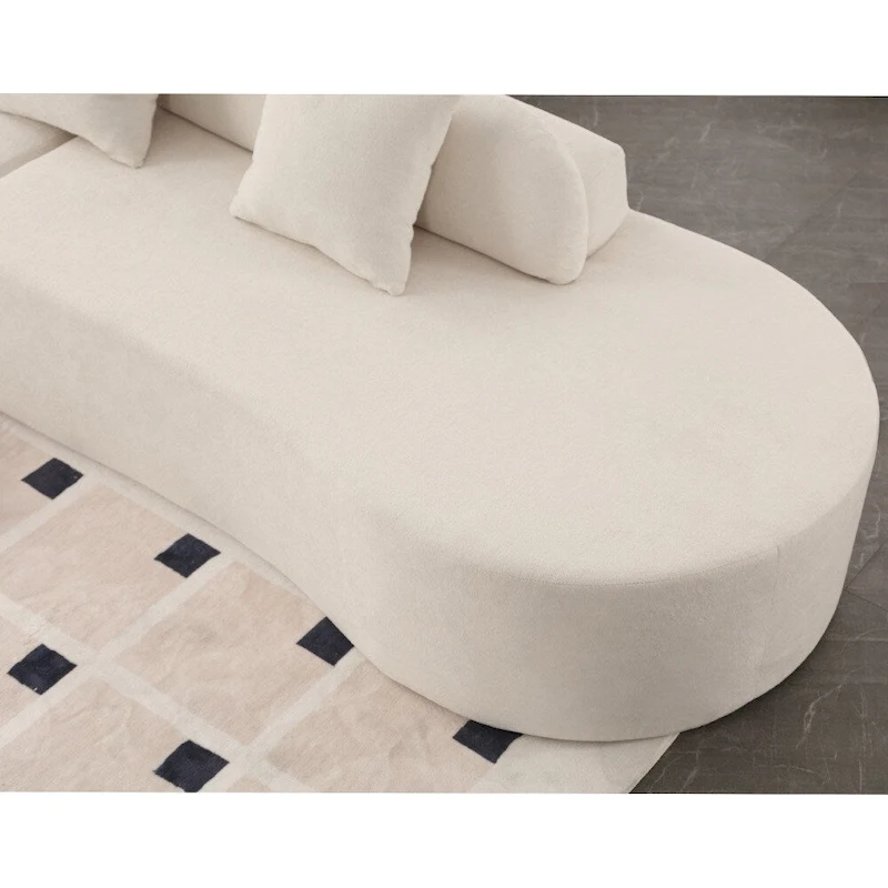 Modern Curved Terrycloth Fabric Combination Sofa No Assembly Required