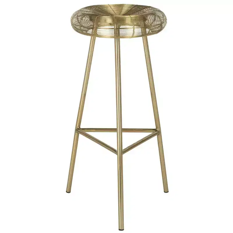 Addison Wire Weaved Contemporary Bar Stool - FOX4516 - Gold - Safavieh Couture