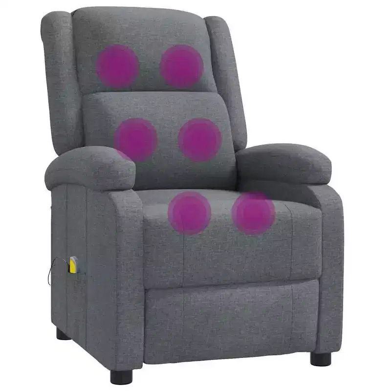 vidaXL Massage Chair Cream Polyester fabric and metal Medium