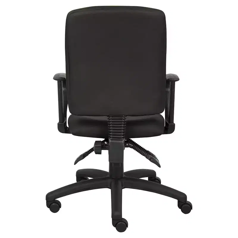 Multi-Function Fabric Task Chair with Loop Arms Black - Boss Office Products: Adjustable, Swivel, Nylon Base