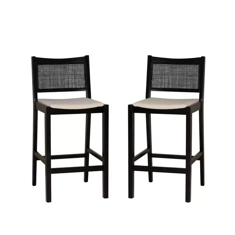 Bessie Cane Barstools Black