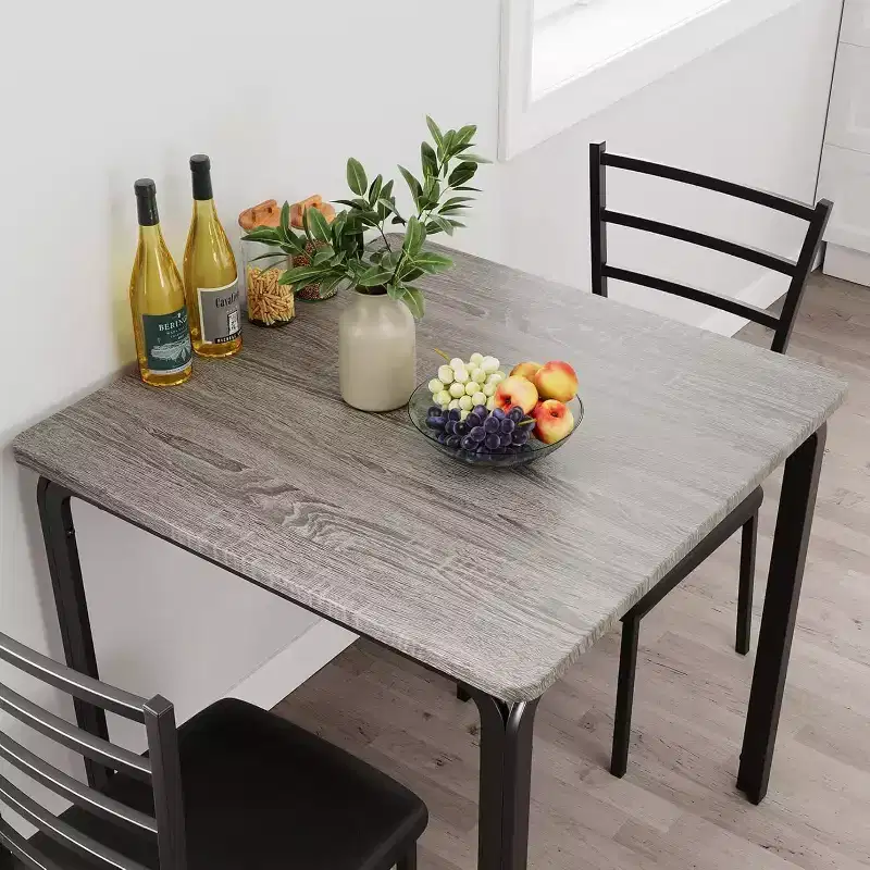 Dining Table Set for 2 W/Footrest & Backrest, Bar Table Set with 3 Upholstered Chairs, Bar Table and Chairs Set