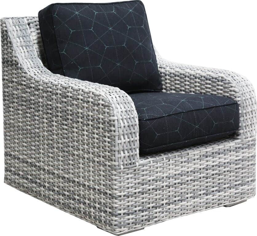Outdoor Wicker Arm Chair with Cushions All-Weather Patio Lounge Seat