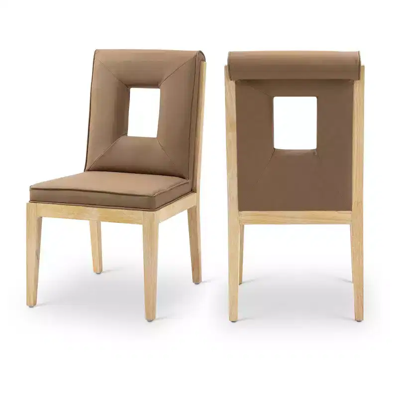 Meridian Furniture,Gwendolyn Vegan Leather Dining Side Chair, Set of 2