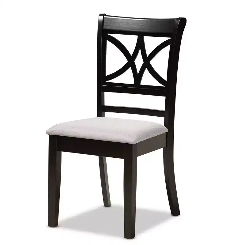 5pc Julia Upholstered Wood Dining Set Gray/Dark Brown - Baxton Studio