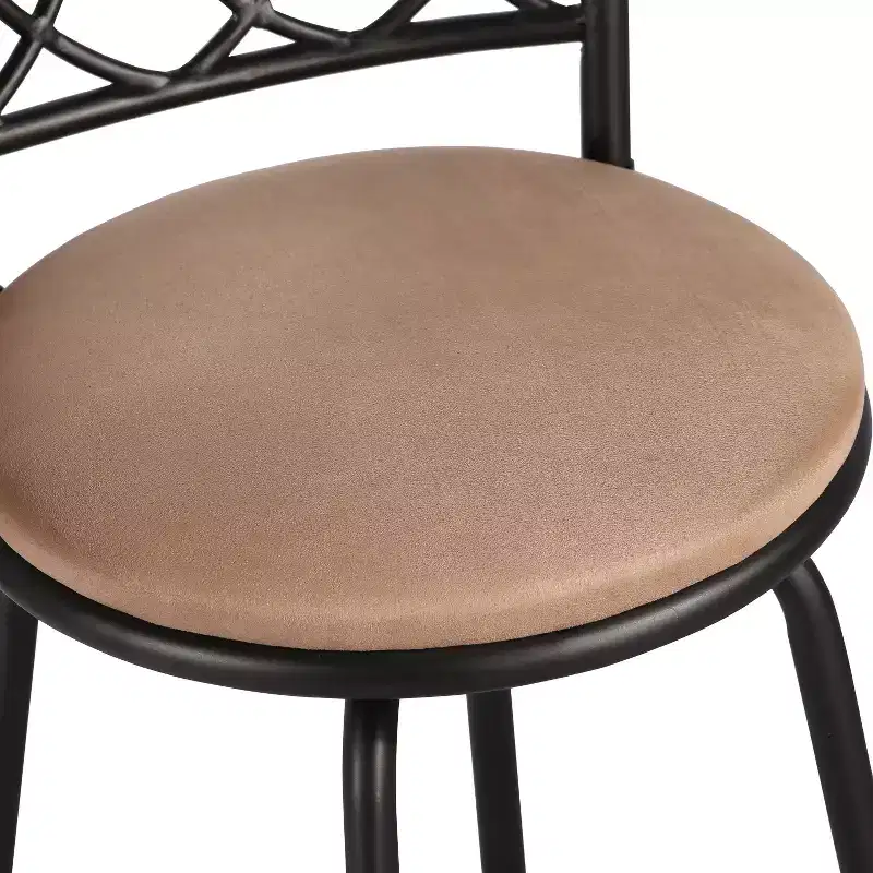 VECELO Bar Stools Adjustable Height Set of 2, 24/29 Swivel Counter Stools with Upholstered Seat, Steel Bistro Pub Chairs
