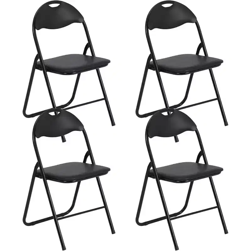 Acekool PU Leather Padded Folding Chairs Set  Non-Slip Feet, 350 lb Capacity, Stackable & Portable Event Seating
