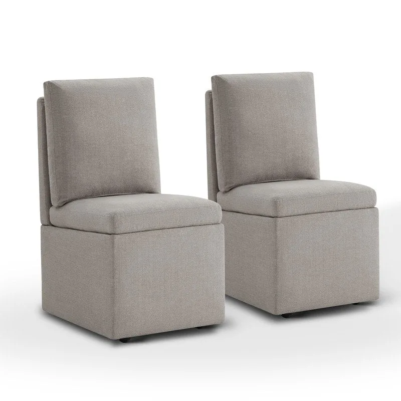 Nathan Dining Chair with Caster & Storage  of 2 - N/A