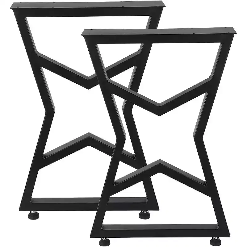Set of 2 Black Metal Table Legs, Industrial Style Furniture Legs for Dining Tables, Coffee Tables, Durable and Modern Support for Home and Office