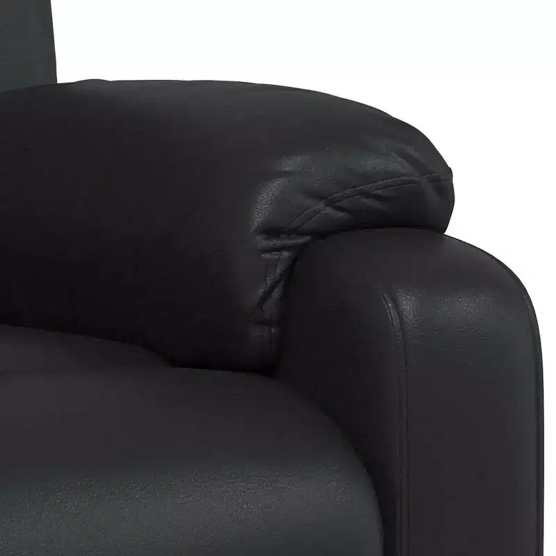 vidaXL Massage Recliner Chair, Adjustable Recliner with 6-Point Vibration Massage, Black Leather