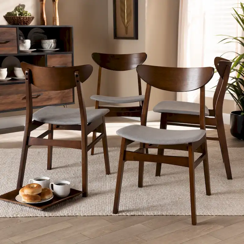 Parlin Mid-Century Modern Transitional 4-Piece Dining Chair Set