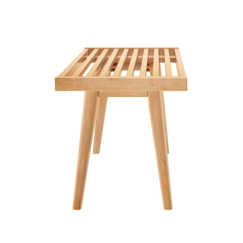 Plank and Beam Mid Century Single Wood Entryway Bench - 41.3 L x 16.5 W x 17.5 H