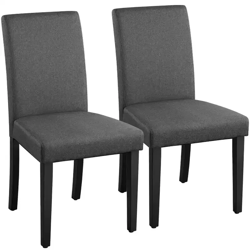 Yaheetech Set of 2 Armless Upholstered Dining Chairs with Solid Wood Legs
